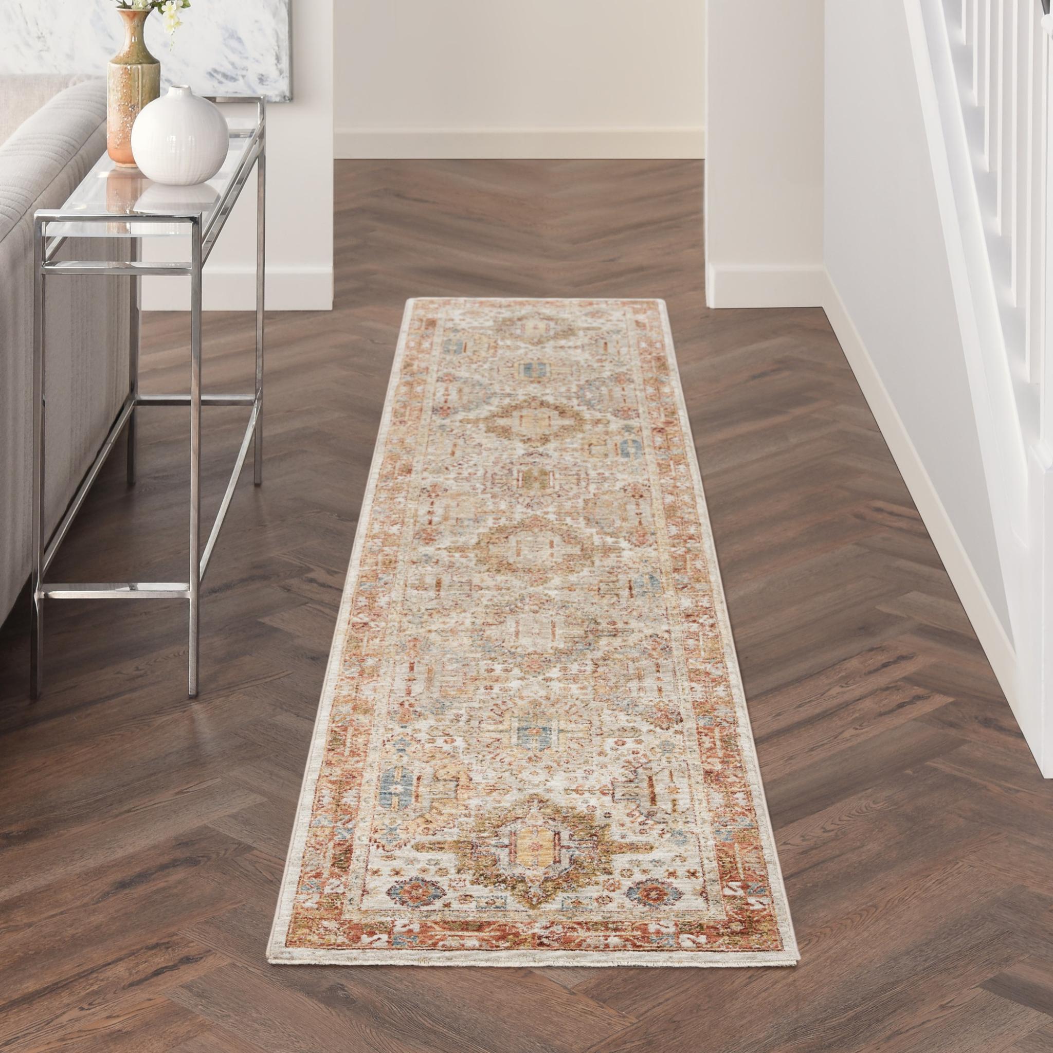 Sahar Traditional Elegance Persian Vintage Floral SHR01 Ivory Multi Rug Runner 69x310 cm (2'3"x10'2")