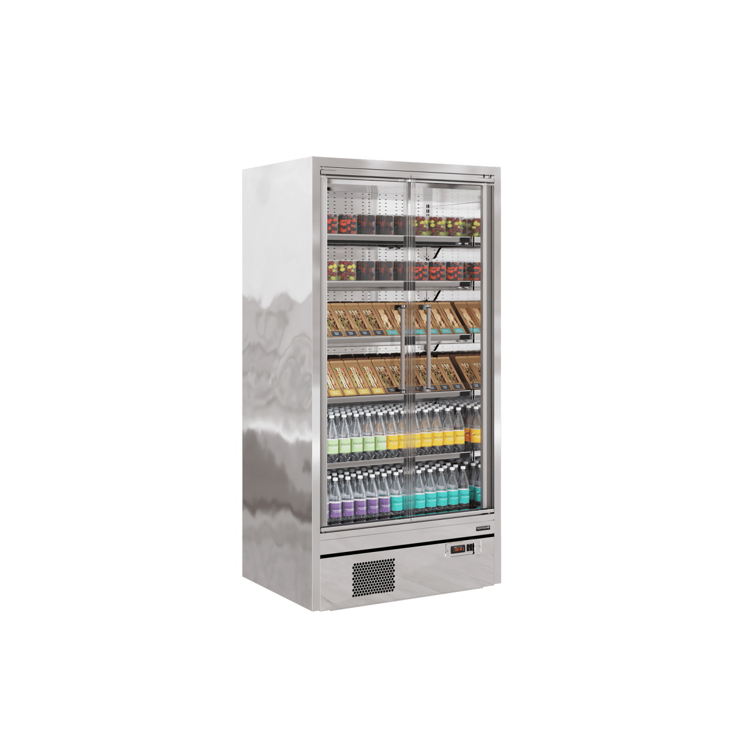 Tefcold Galaxy+ GP10FGD SS Stainless Steel Door Front 5 Tier Chilled Multideck 1018mm