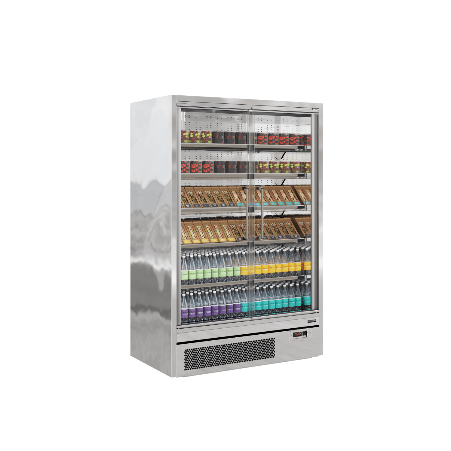 Tefcold Galaxy+ GP14FGD SS Stainless Steel Door Front 5 Tier Chilled Multideck 1330mm