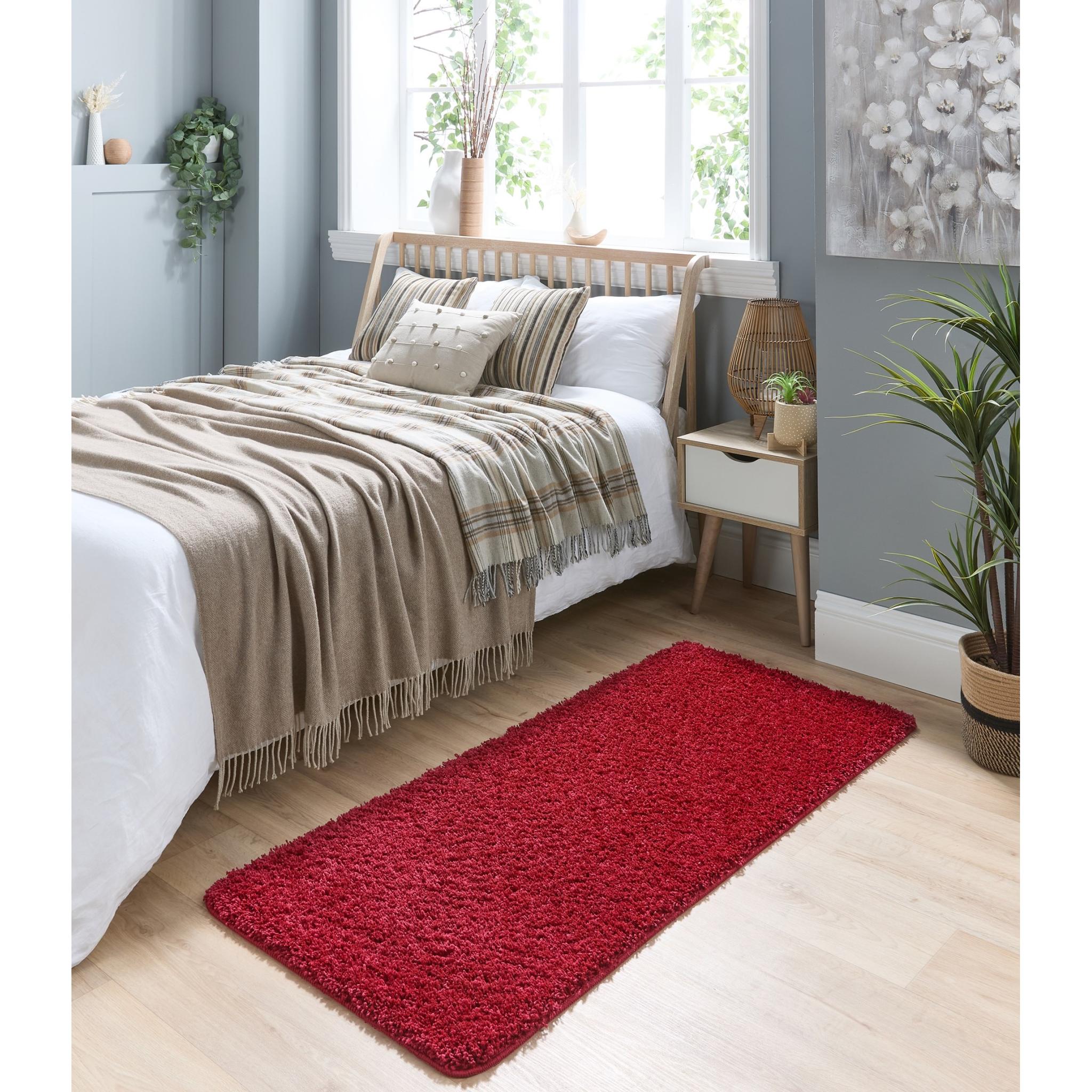 My Washable Shaggy Non-Slip Rug in Red Runner 67x150 cm (2'3"x5')