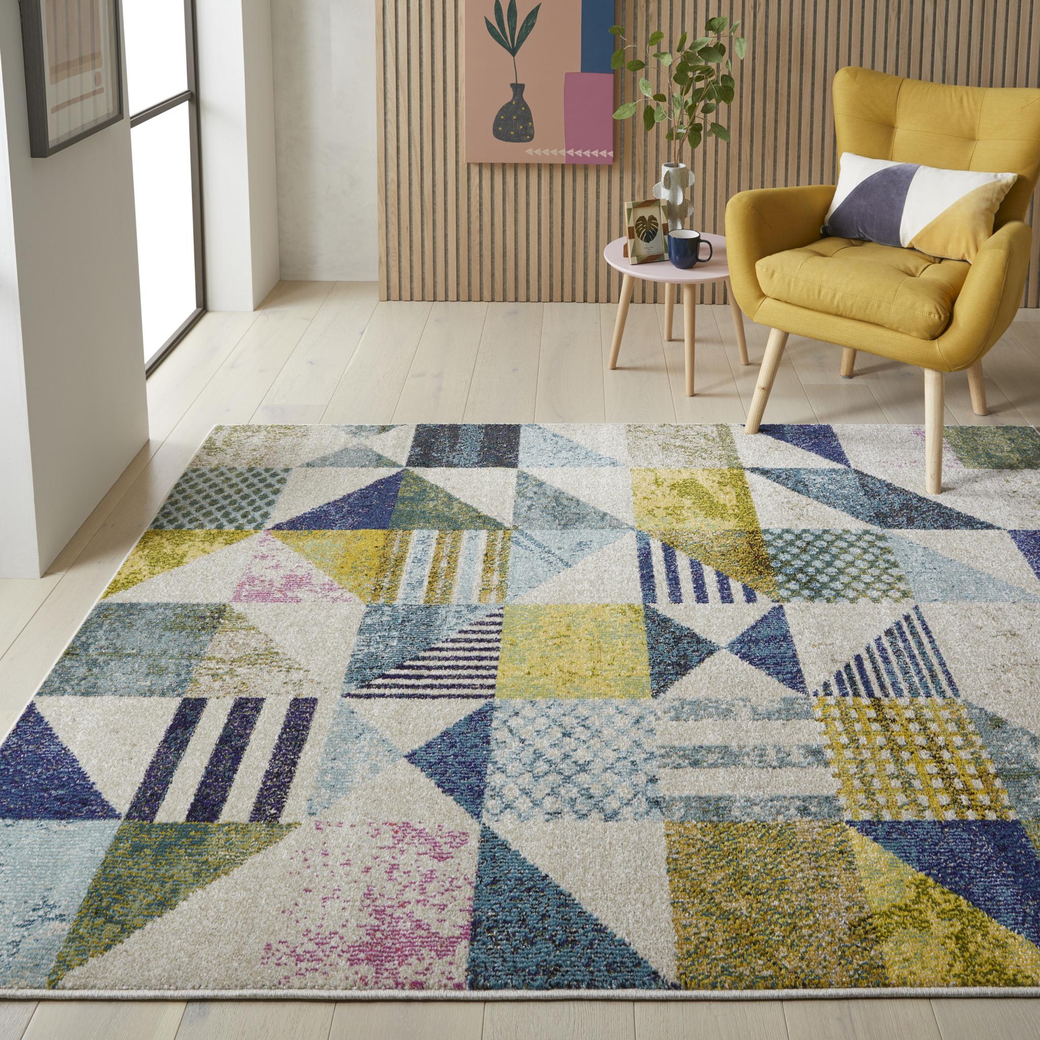 Carnaval CAR101 Light Multi Colours Modern Geometric Rug by Concept Looms Medium 120x170 cm (4'x5'6")