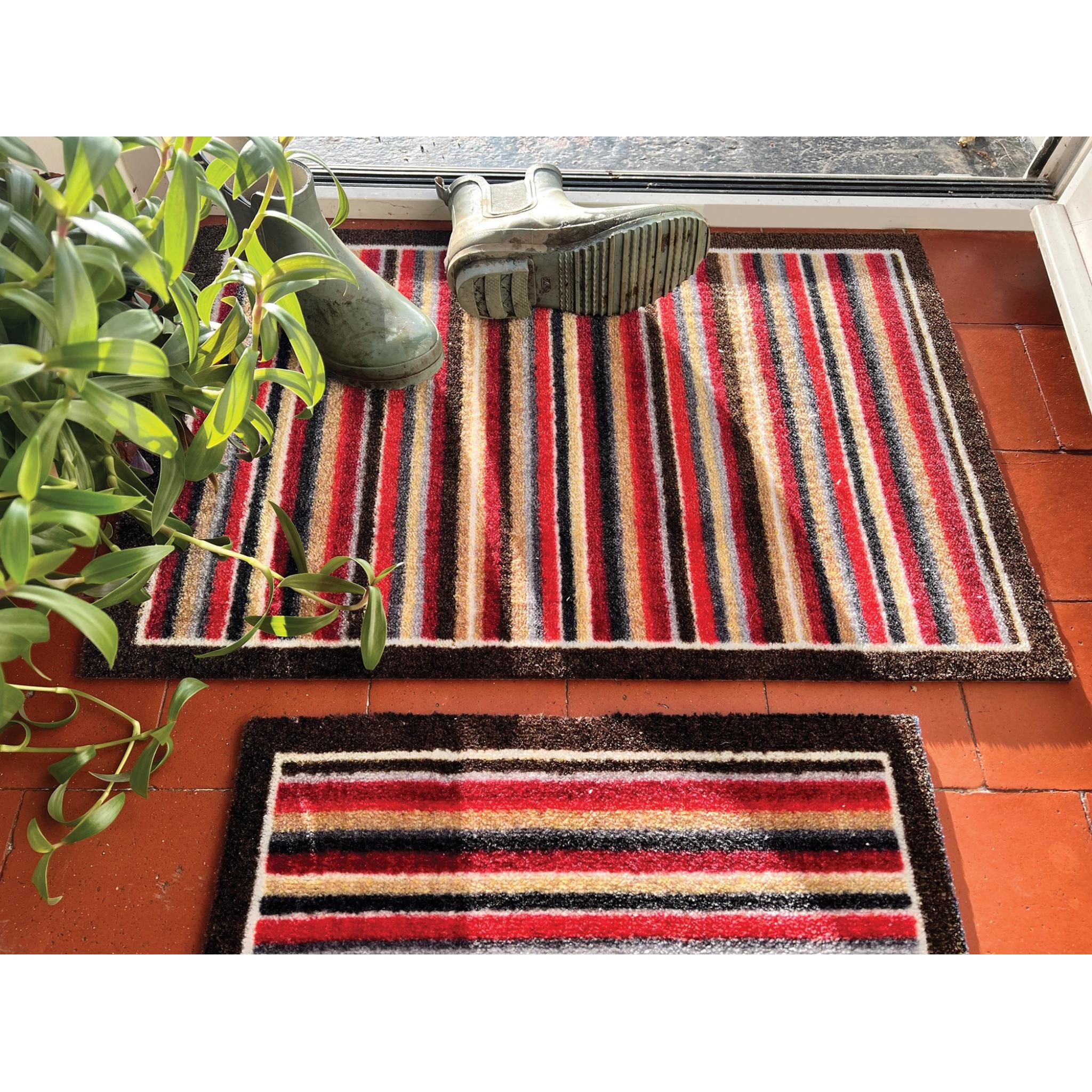 My Mat Nylon Indoor Pattern My Stripe Red Washable Non-Slip Entrance Rug or Runner Small 50 x 75 cm (2'x2'5")