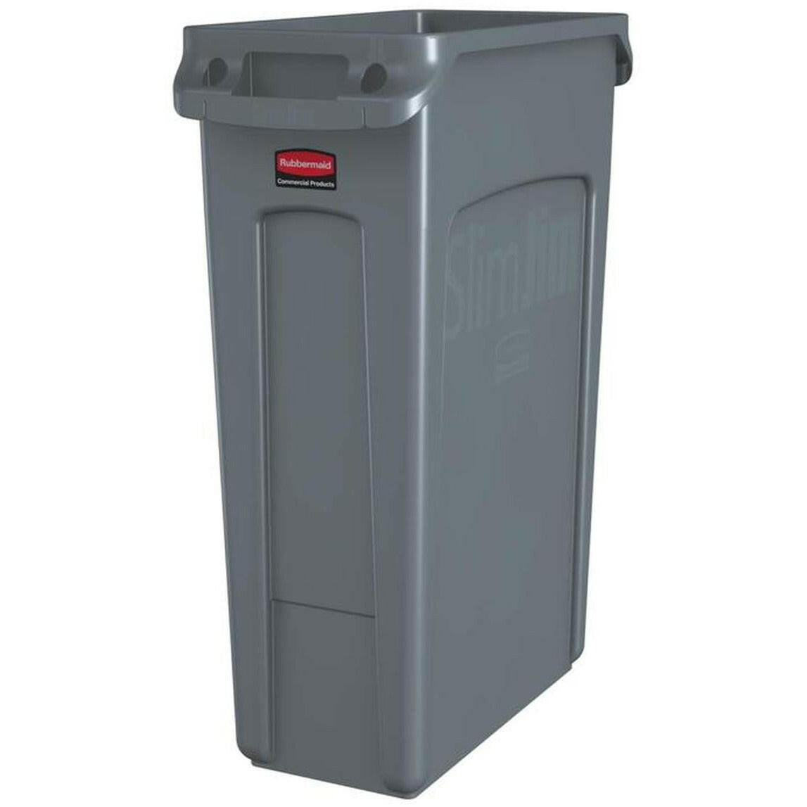 Rubbermaid Slim Jim Grey Bin With Venting Channels 87L