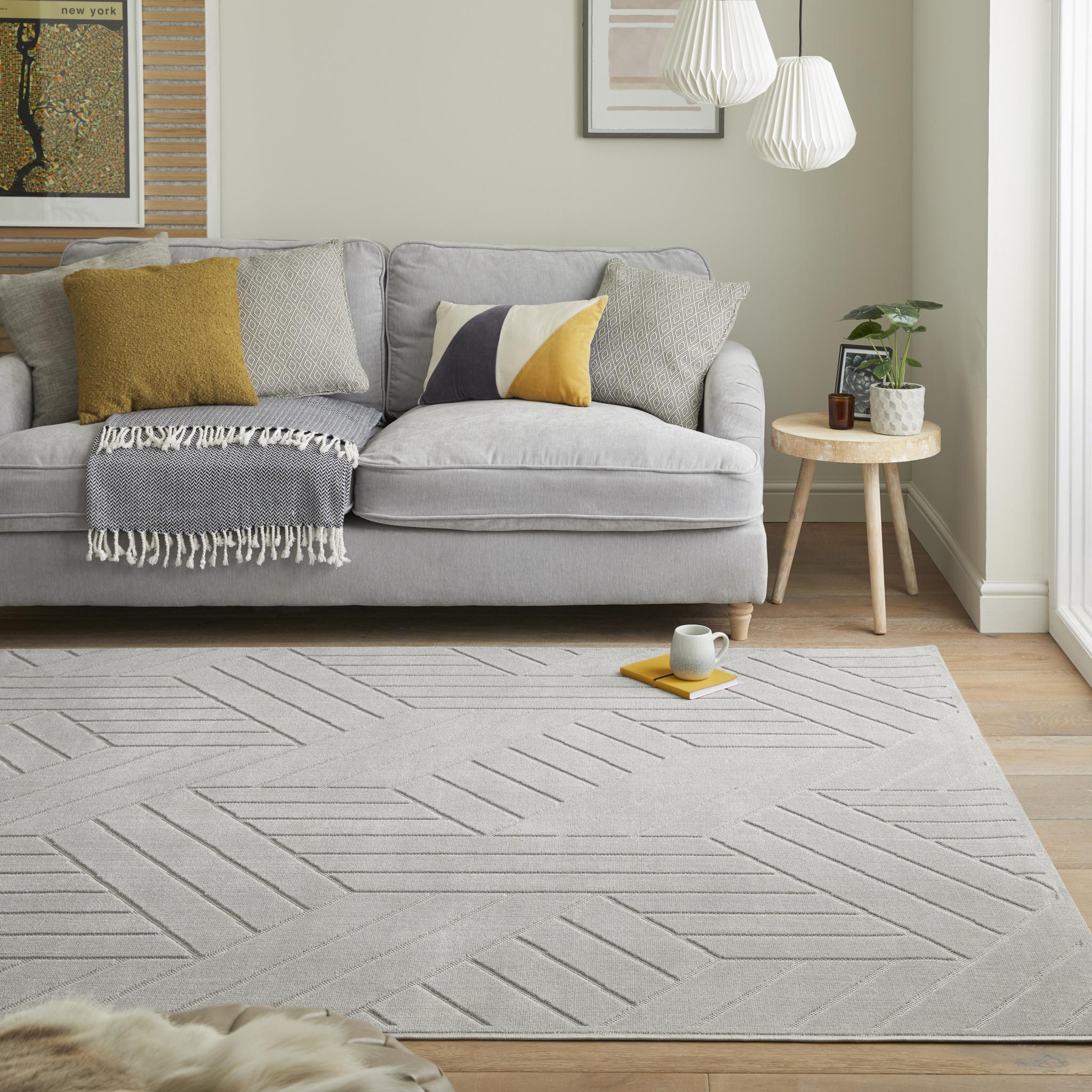 Maze MAZ102 Grey Geometric Rug by Concept Looms Small 80x150 cm (2'6"x5')
