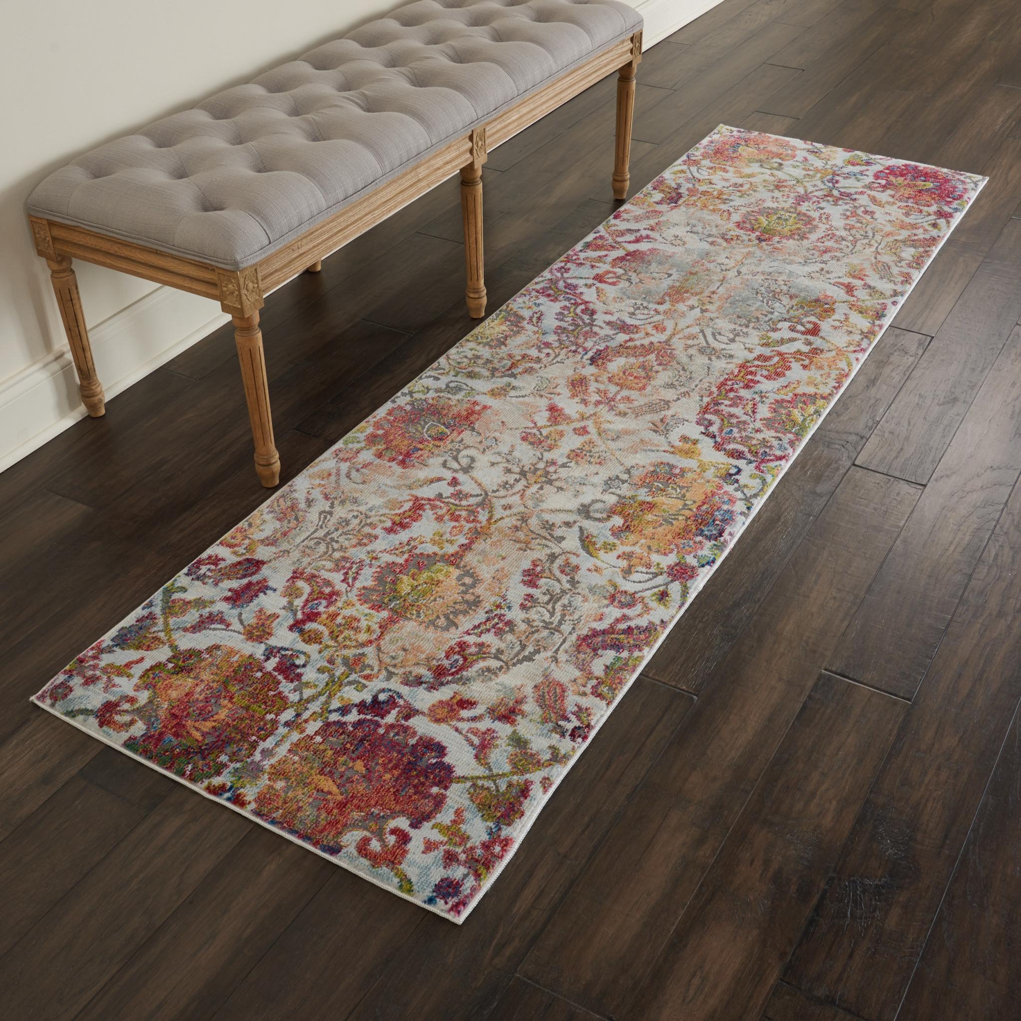 Nourison Ankara Vintage Antique Traditional ANR06 Rug Runner Round in Ivory Orange 61x183 cm (2'x6'') Runner