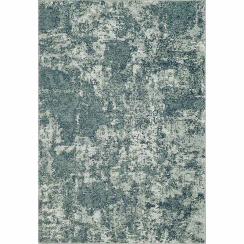 Bruges Abstract Rugs 97003 4008 in Cream Blue Cotton Chenille