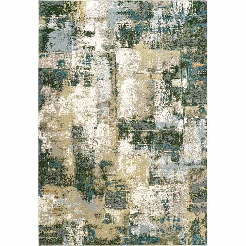Paprika 97802 2262 Modern Abstract Distressed Rugs in Teal Green
