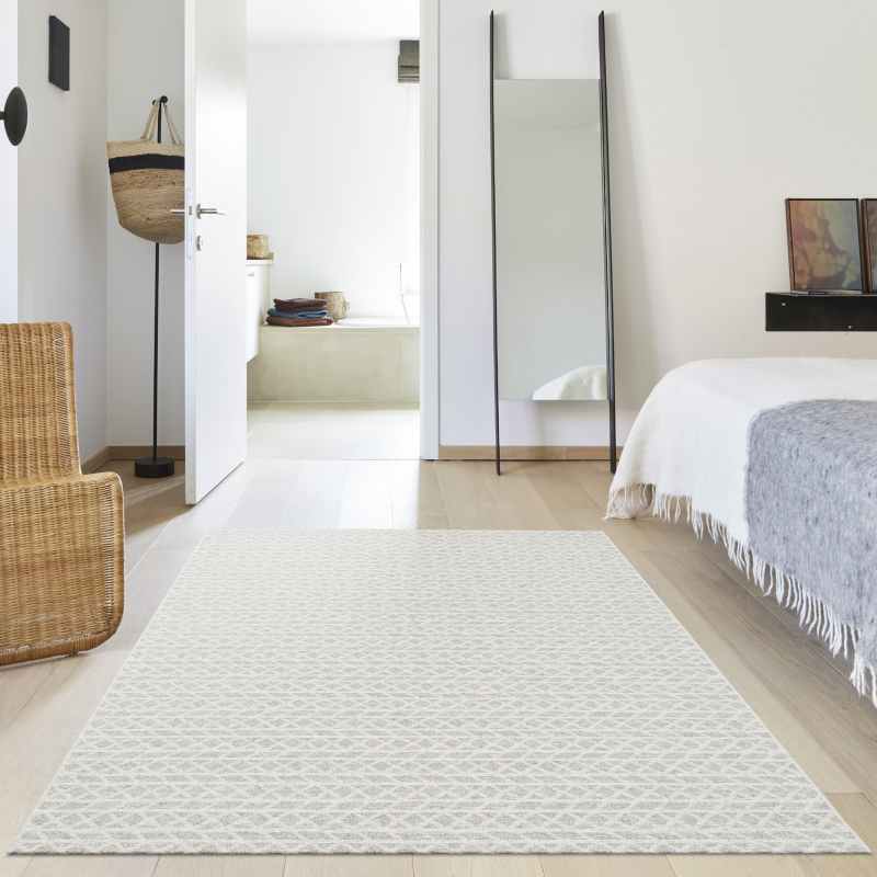 High Line Geometric Wool Rugs 99103 3024 in Light Grey