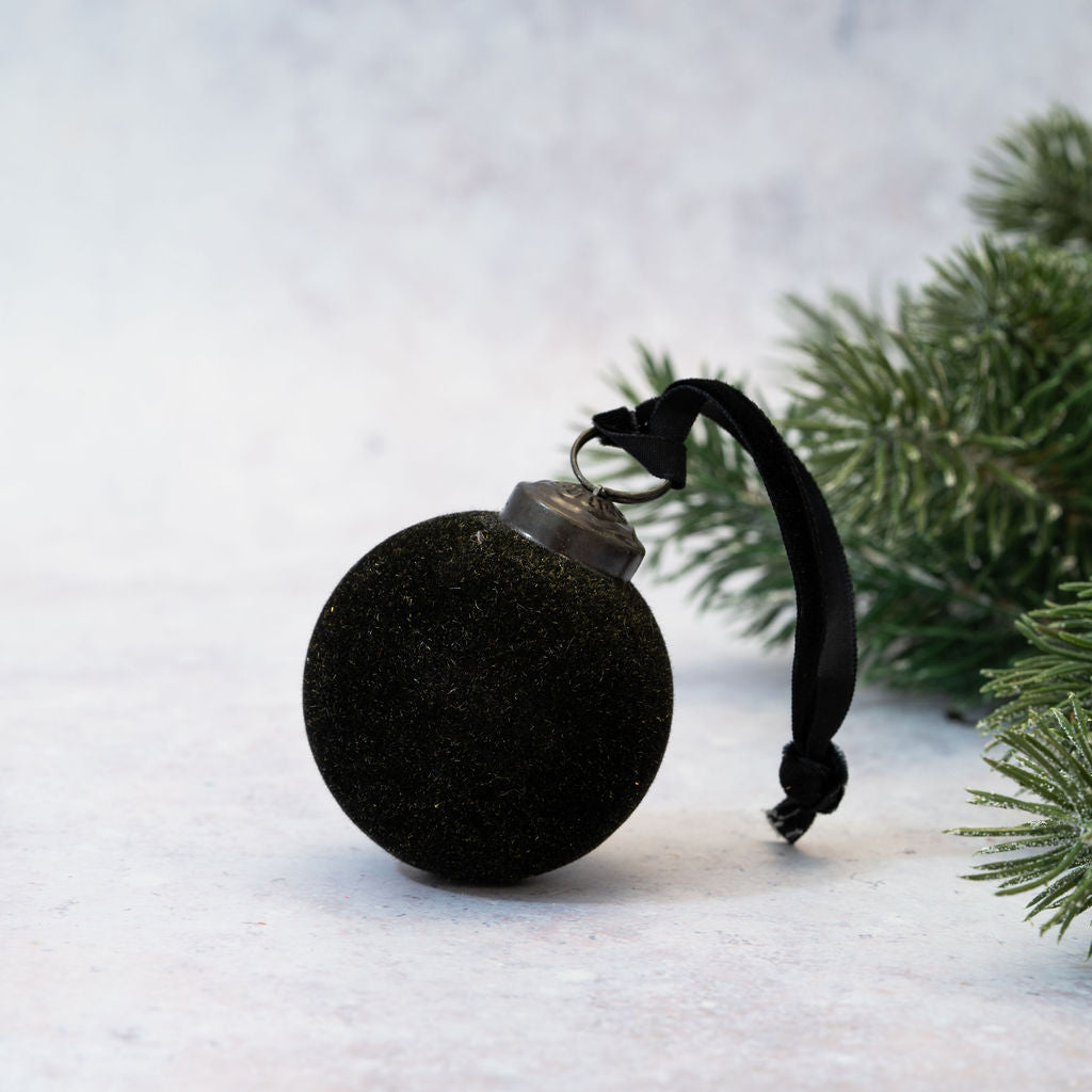 2" Ink Velvet Bauble