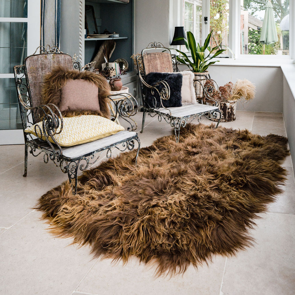Icelandic Sheepskin Rug Rusty Brown (Quad) XL