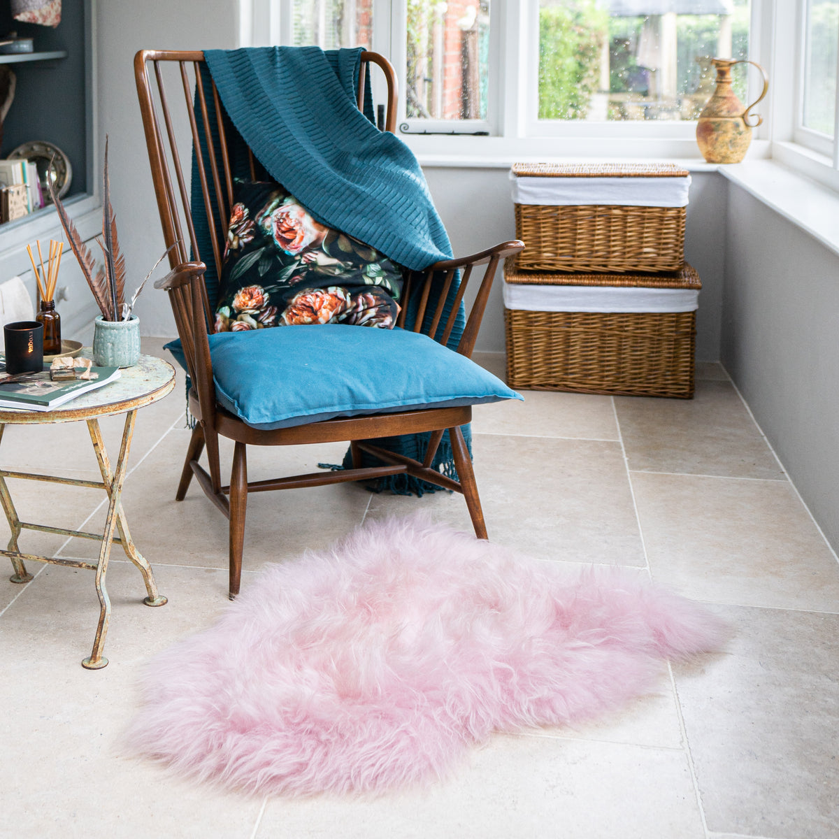 Icelandic Sheepskin Rug Pale Pink (Single) Small