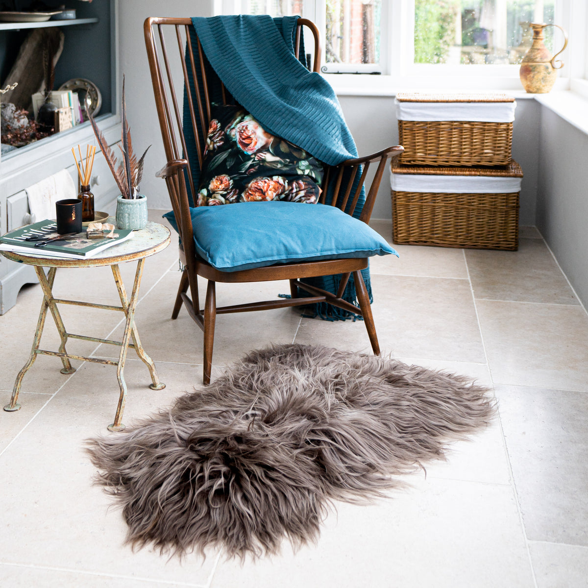 Icelandic Sheepskin Rug Taupe (Single) Medium