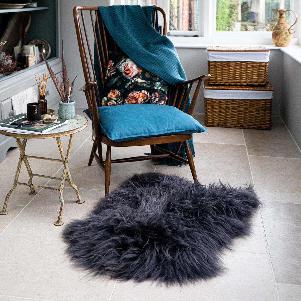 Icelandic Sheepskin Rug Graphite (Single) Small