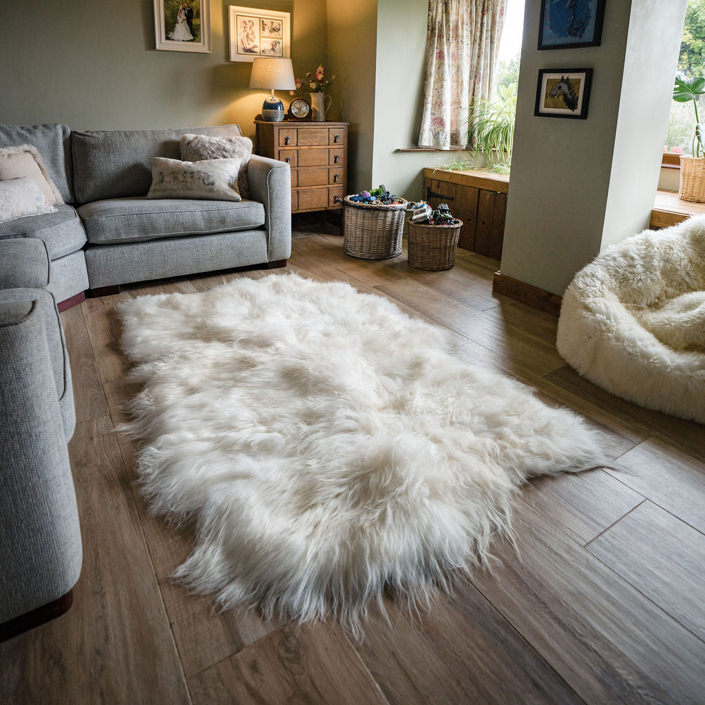 Icelandic Natural Sheepskin Rug with Natural Edges - Custom Made