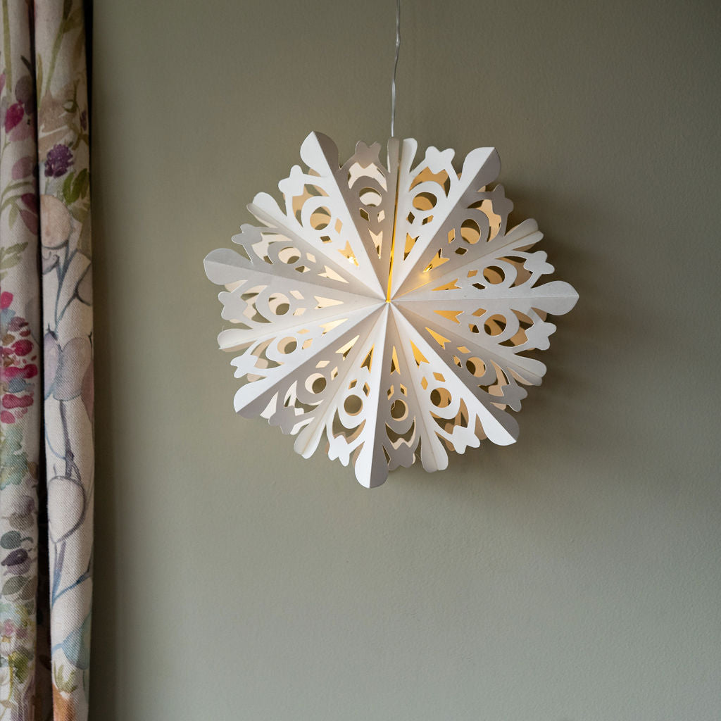 Diamond Dust Lit Snowfold Hanging Decoration