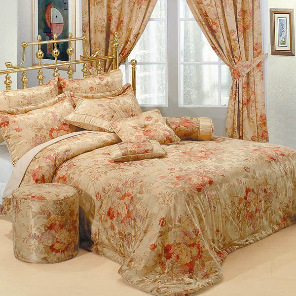 Sweet Dreams Anastasia Jacquard Gold Duvet Cover & Pillowcase Set