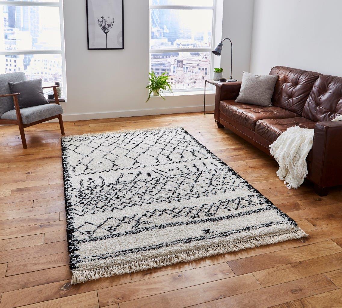 Boho Moroccan Inspired Berber Modern Rug