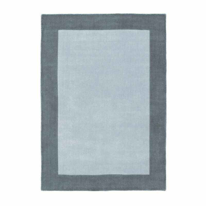 Origins Borders Plain Wool Rugs in Grey
