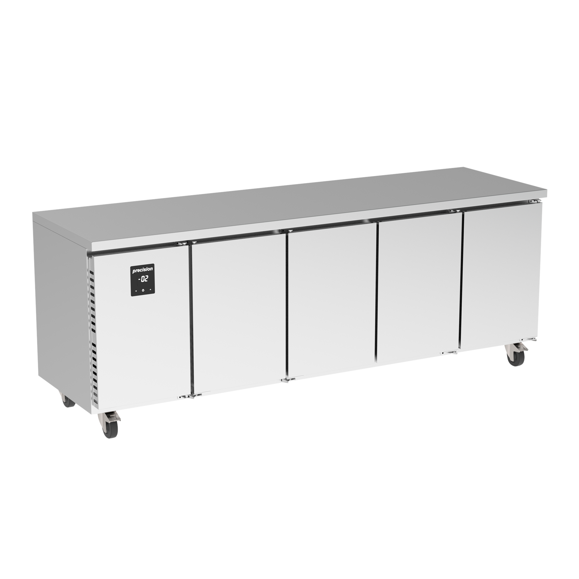 Precision MCU 411 Stainless Steel 4 Door Counter Fridge 330 Litres