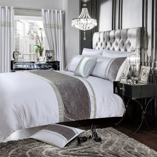 Intimates Chanelle Crushed Velvet Silver Duvet Cover & Pillowcase Set