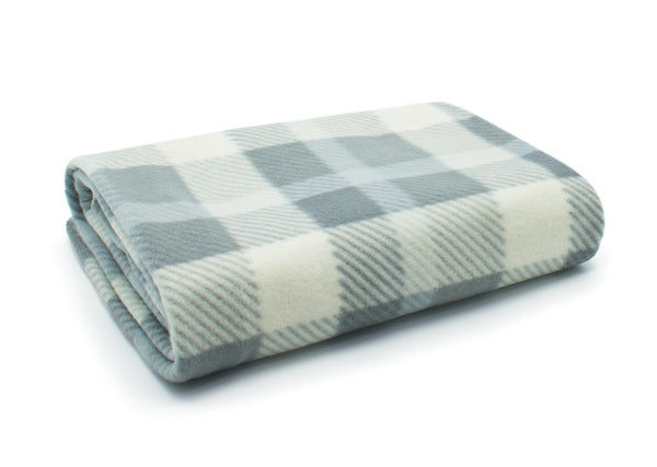 Velosso Check Polar Fleece Blanket Grey