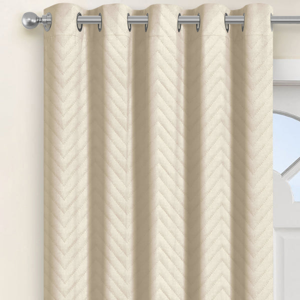 Velosso Chevron Cream Thermal Door Curtain