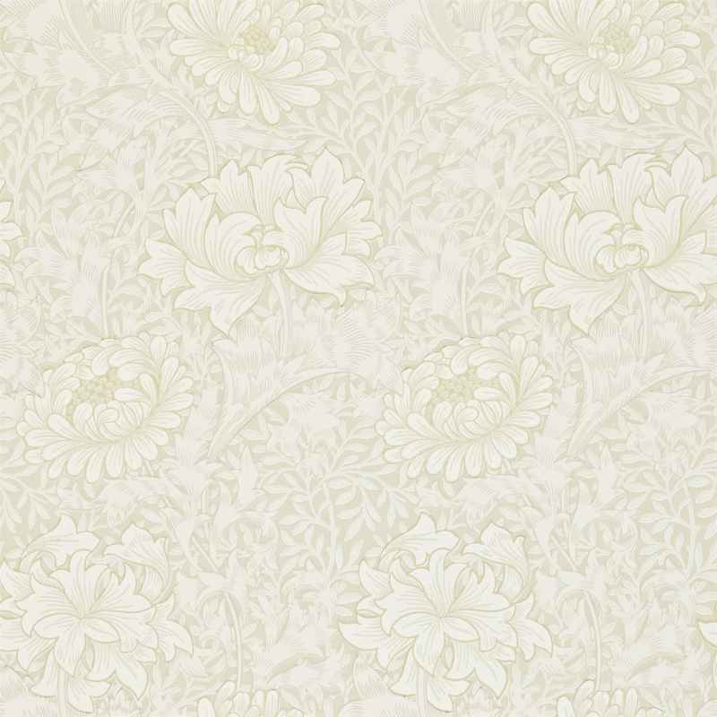 Chrsyanthemum Wallpaper 216457 by Morris & Co in Chalk White