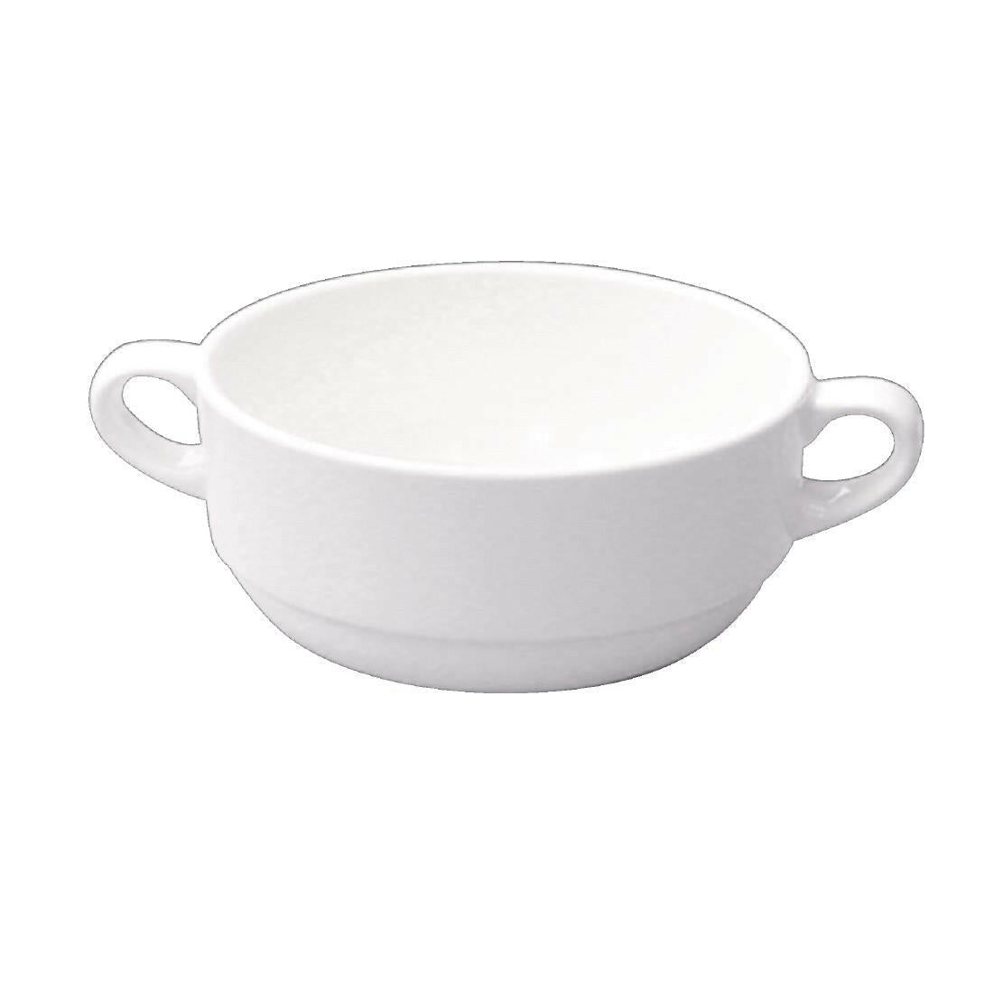 Churchill Alchemy White Handled Soup Bowls 284ml Case Size 24