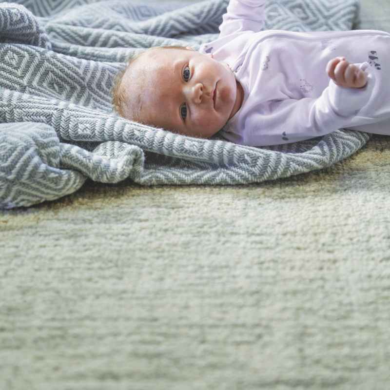 Country Tweed Plain Wool Rugs in Oyster