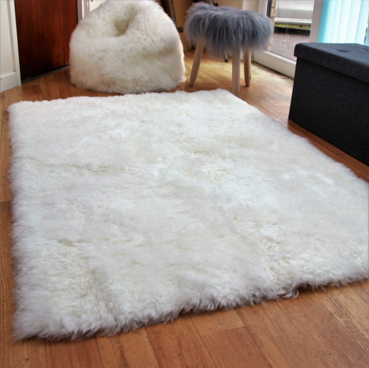Icelandic Natural Sheepskin Rug with Straight Edges (Shorn) - Custom Made