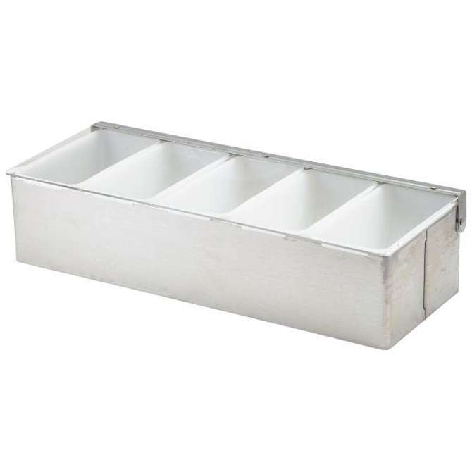 Genware Stainless Steel 5 Part Condiment Holder