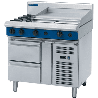 Blue Seal Evolution G516B-RB 2 Burner Gas Cooktop & Griddle Refrigerated Base Model 900mm