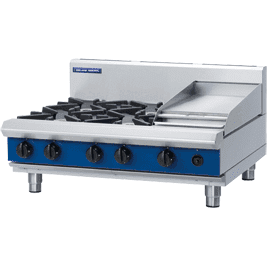 Blue Seal Evolution G516C-B 4 Burner Gas Cooktop & Griddle Bench Model 900mm