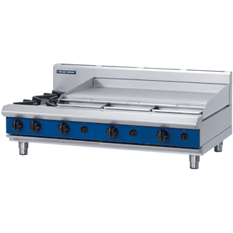 Blue Seal Evolution G518A-B 2 Burner Gas Cooktop & Griddle Bench Model 1200mm
