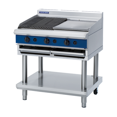 Blue Seal Evolution G596-LS Gas Ribbed Chargrill & Griddle Plate Leg Stand Model