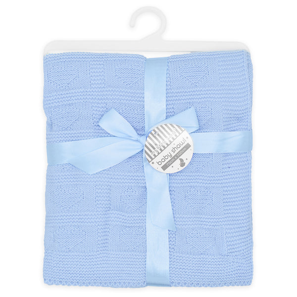 My Little World Blue Knitted Baby Shawl