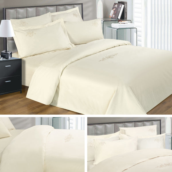 Sweet Dreams 100% Cotton 330 Thread Count Grosvenor Scroll Cream Duvet Cover