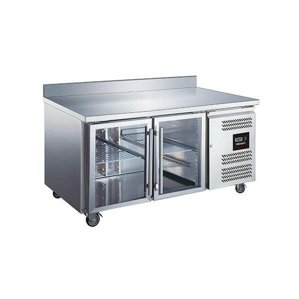 Blizzard HBC2CR Upstand Double Glass Door Counter Fridge 282 Litres