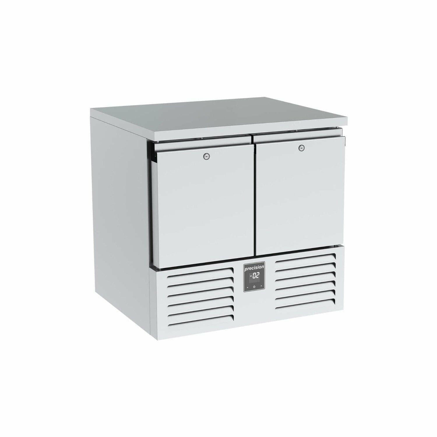 Precision HSS 300 Stainless Steel Two Door Compact Undercounter Fridge 96 Litres
