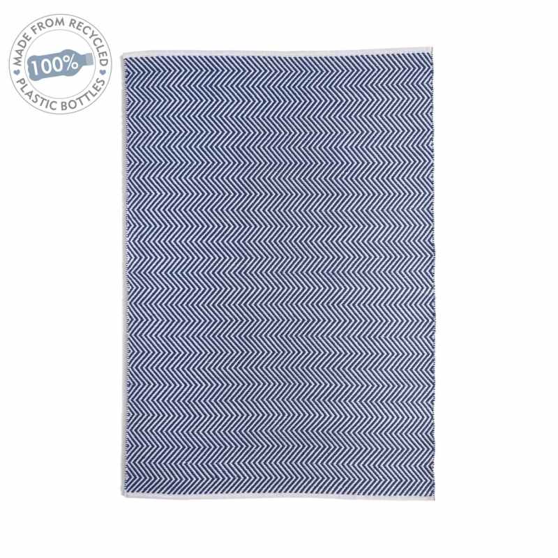 Hug Rug Reversible Woven Herringbone Rugs in Navy