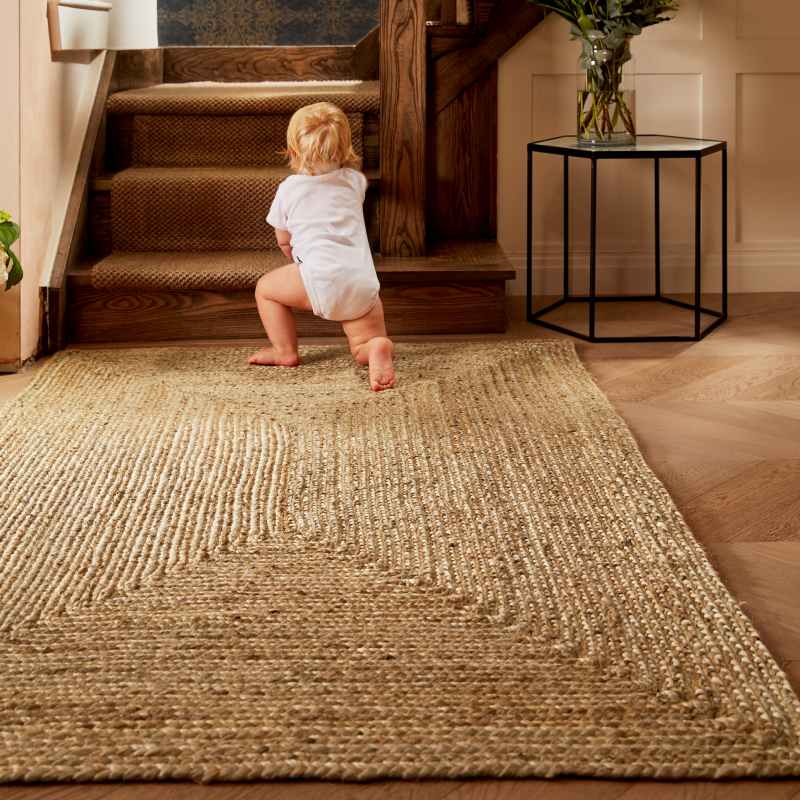 Jute Extra Braid Stitched Rugs in Natural