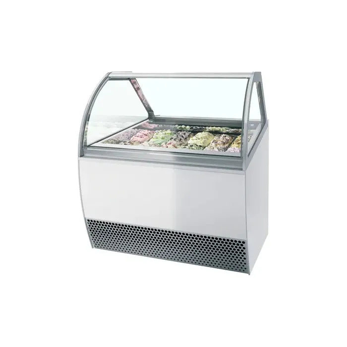 Tefcold MILLENNIUM LX12 Curved Glass Ice Cream Display 12x5 Litres
