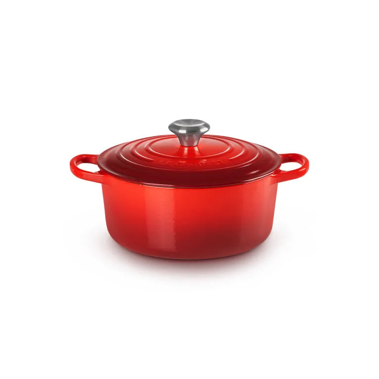 Le Creuset Cerise Cast Iron Round Casserole 24cm 4.2 Litres