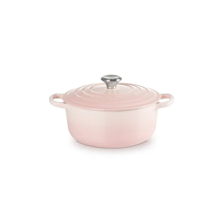 Le Creuset Shell Pink Cast Iron Round Casserole 24cm 4.2 Litres