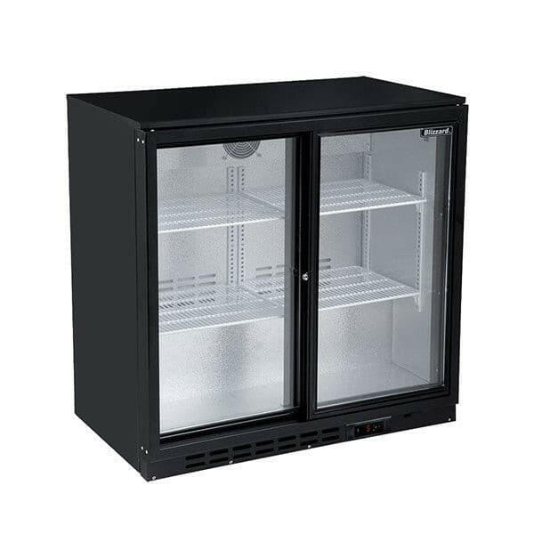 Blizzard LOWBAR2SL Low Height Sliding Double Door Bottle Cooler (168 Bottles)