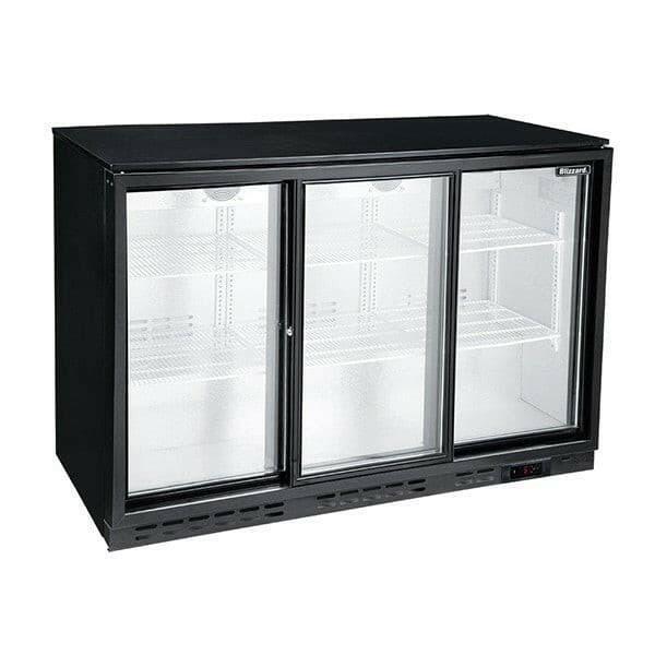 Blizzard LOWBAR3SL Low Height Sliding Triple Door Bottle Cooler (276 Bottles)