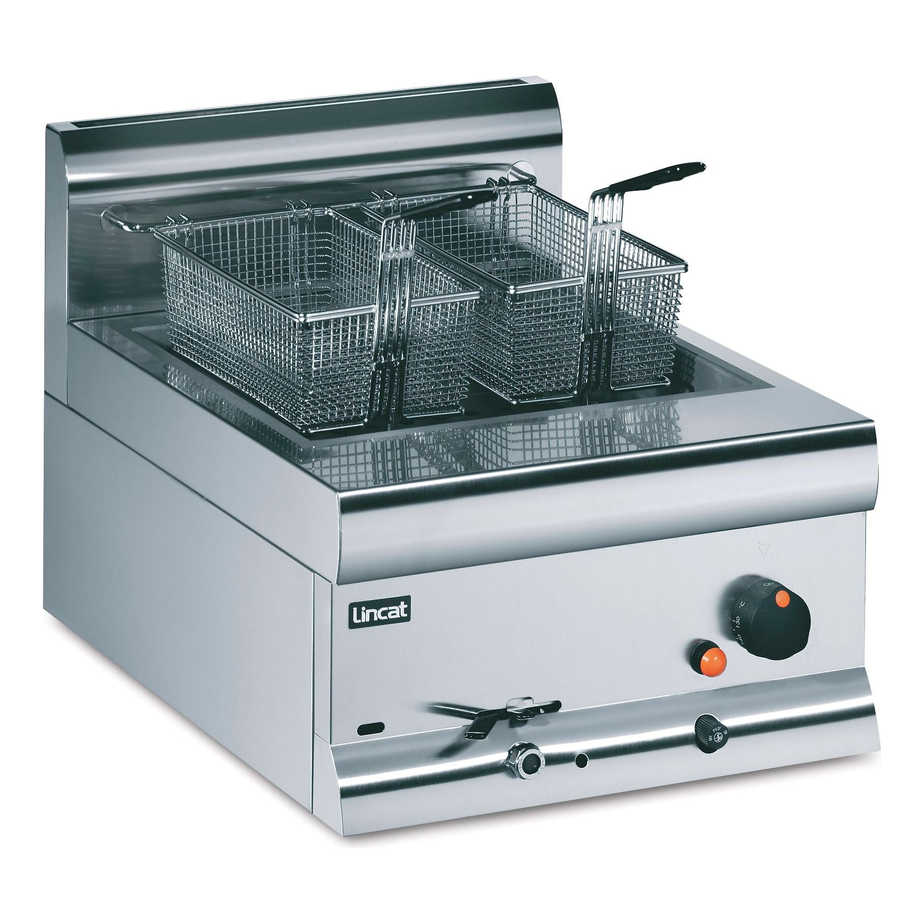 Lincat Silverlink 600 DF4/N Single Tank Twin Basket Natural Gas Fryer 8 Litres