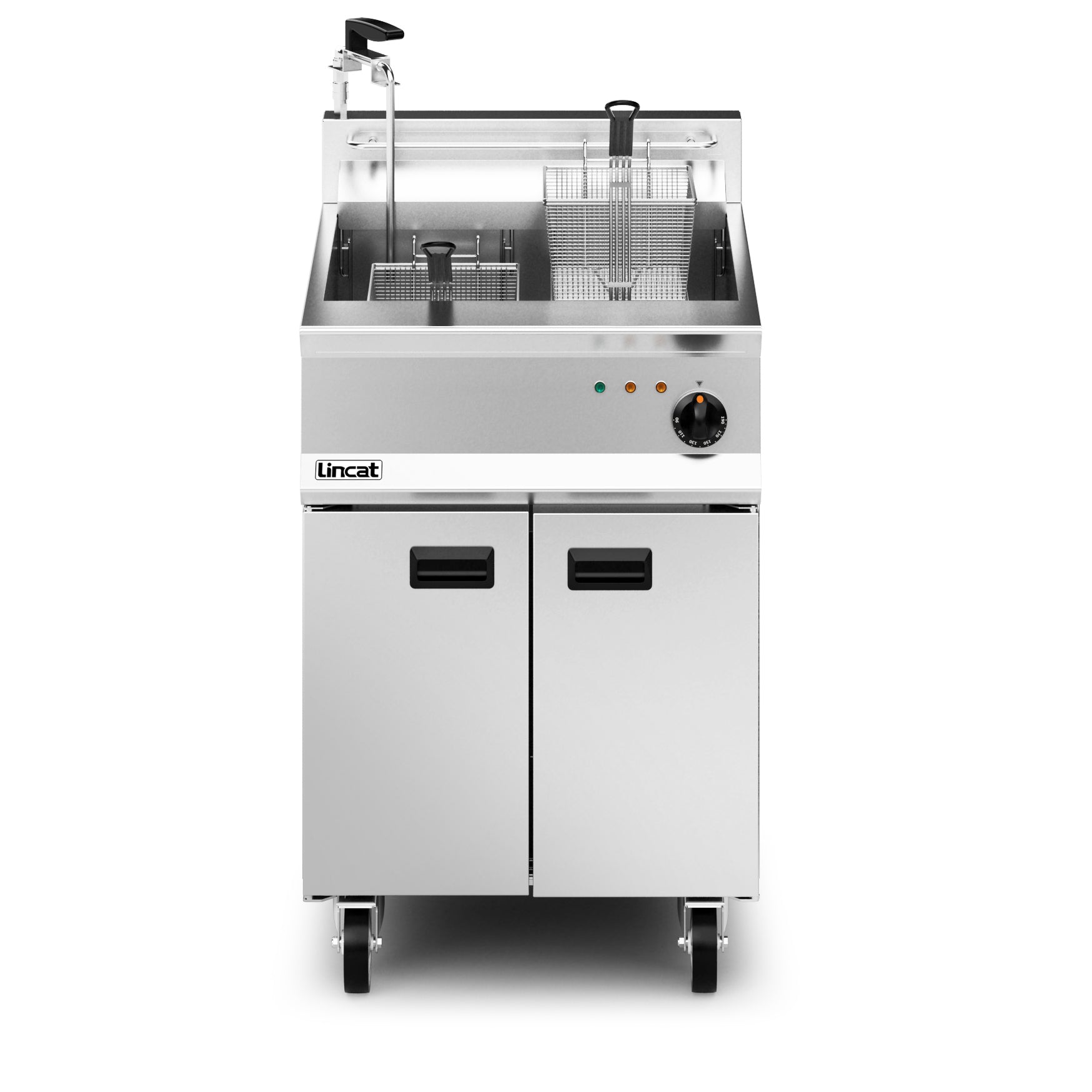 Lincat Opus 800 OE8108/OP Single Tank Twin Basket Electric Fryer With Oil Filtration 37 Litres