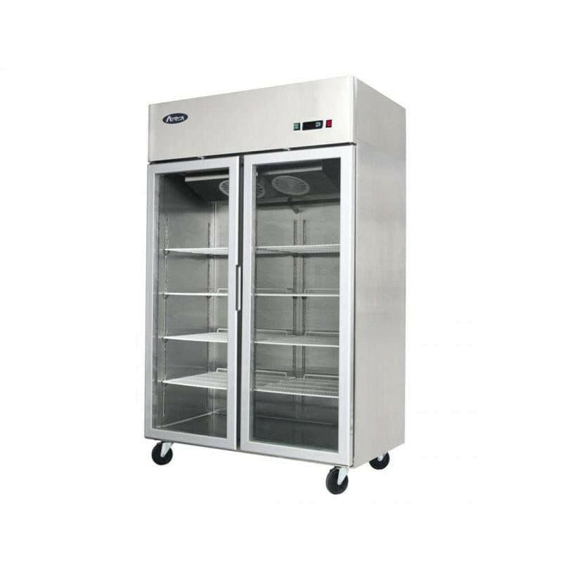 Atosa YCF9402GR Slimline Double Glass Door Upright Fridge 900 Litres