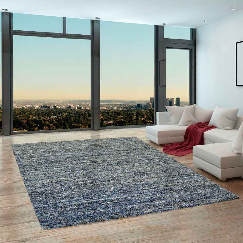 Mehari 23067 6141 Abstract Shaggy Rugs in Blue Multi